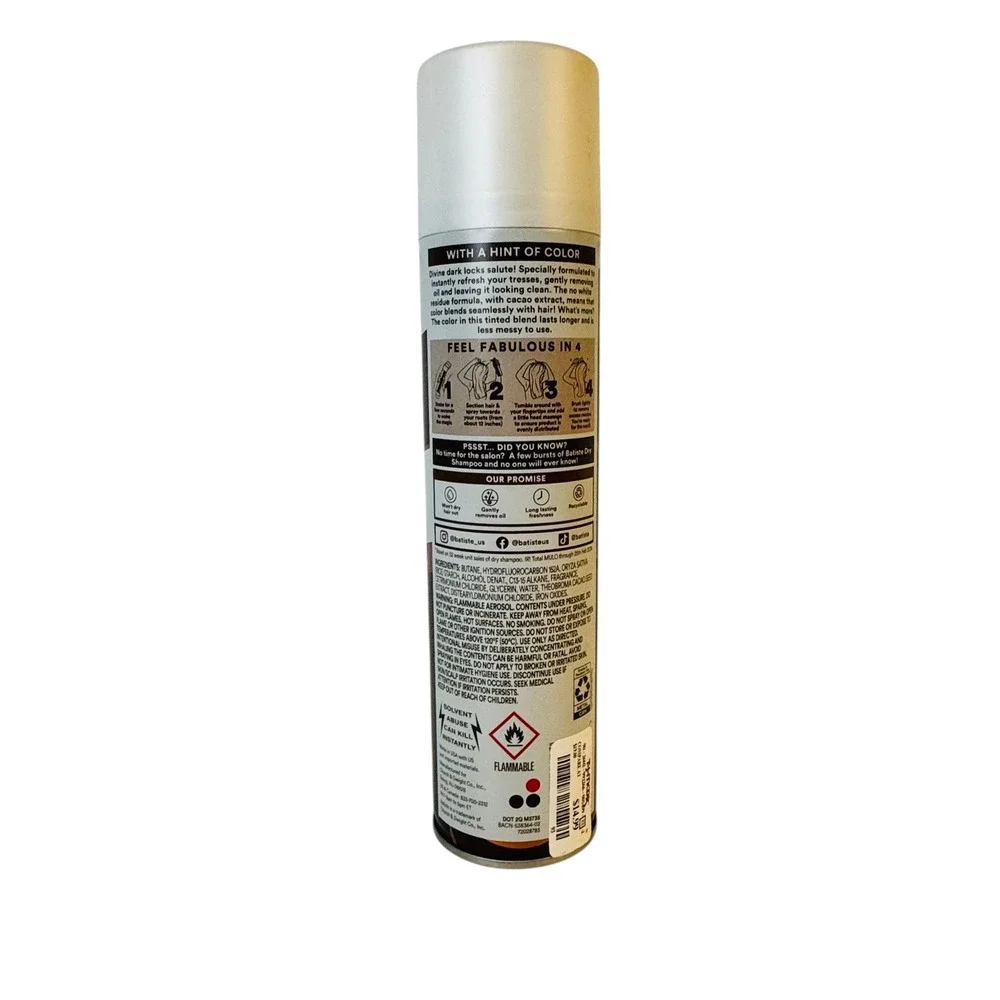 Batiste Dry Shampoo‎ Dark Hair No White Residue Instant Hair Refresher 7.62 oz